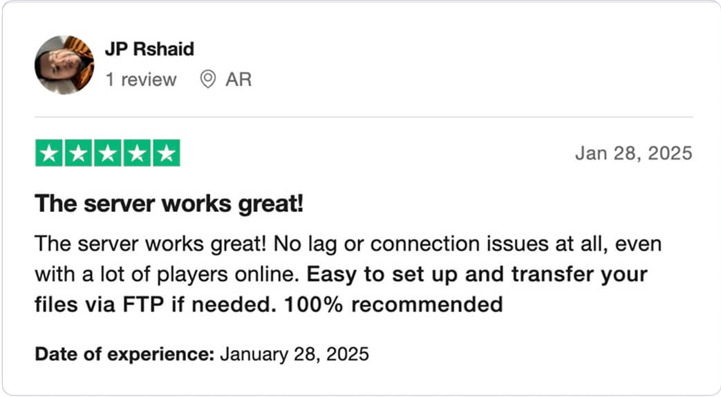 Trustpilot review — Overall quality